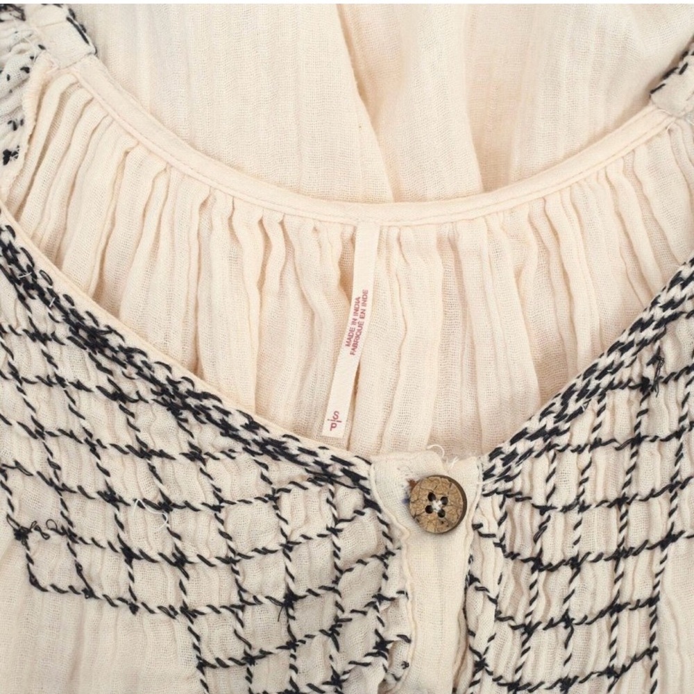 Free People Elegant Cream Sunday Stroll Oversized Embroided Maxi Dress - Picture 2 of 15